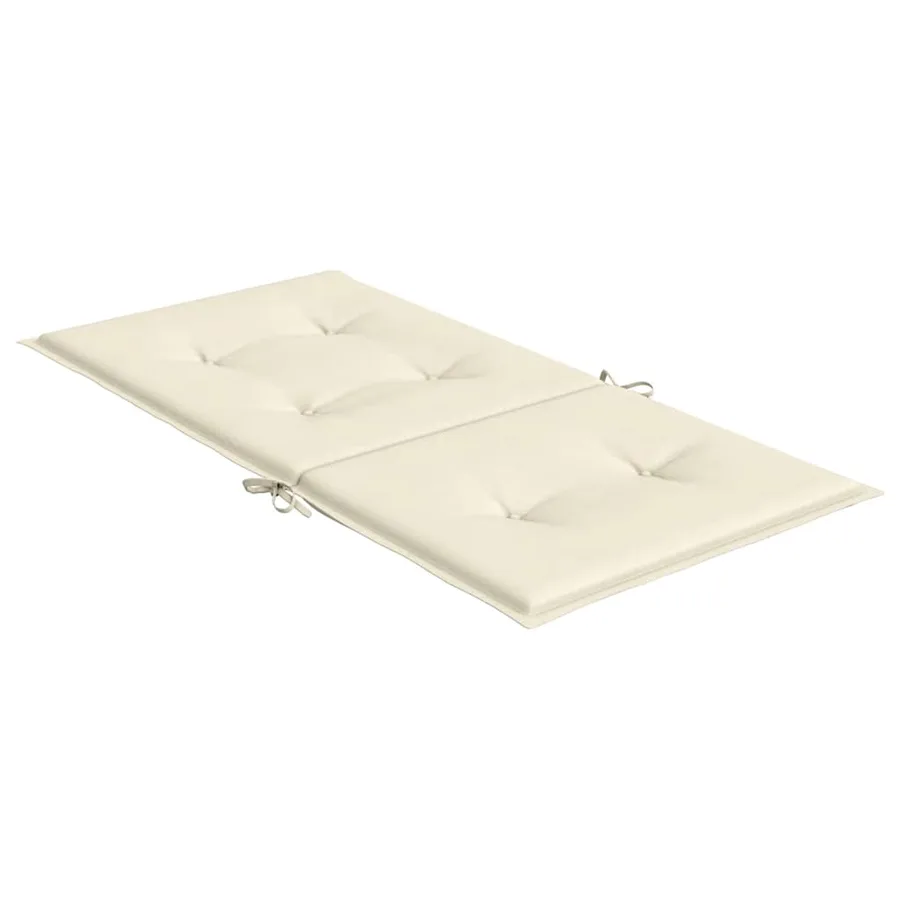 Coussins de chaise de jardin à dossier bas lot de 4 crème - 6