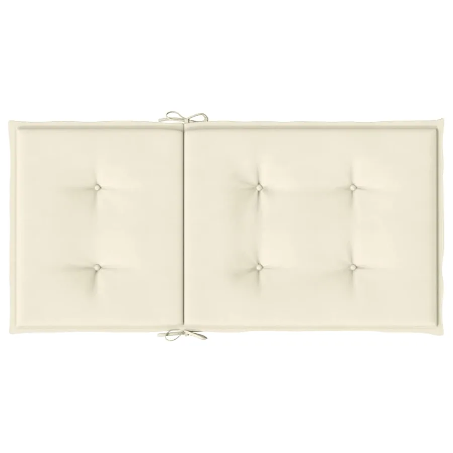 Coussins de chaise de jardin à dossier bas lot de 4 crème - 7