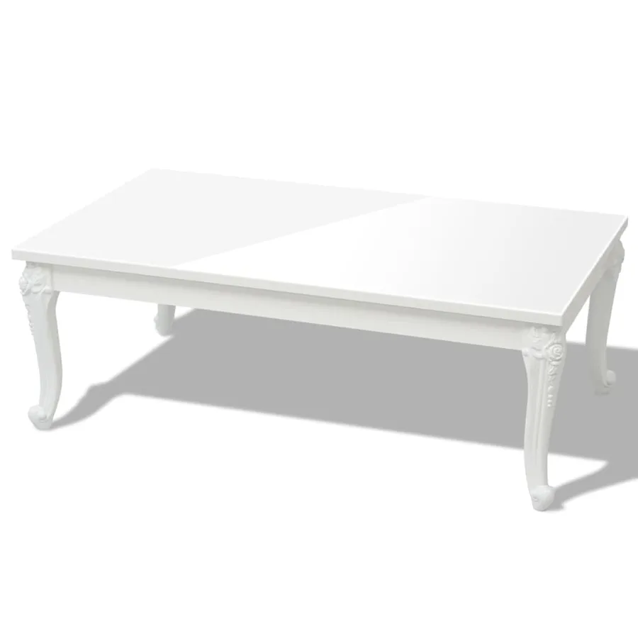 Table basse 115x65x42 cm Blanc brillant - 2