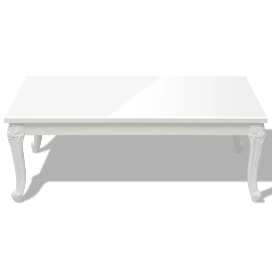 Table basse 115x65x42 cm Blanc brillant - 3