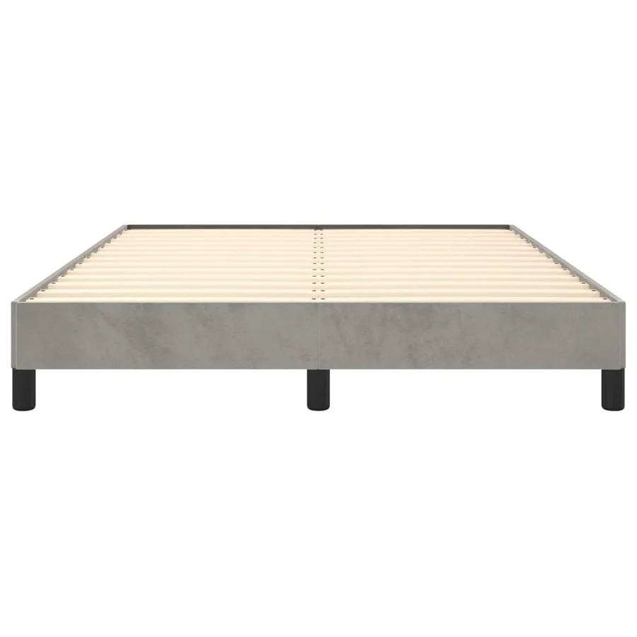 Cadre de lit sans matelas gris clair 140x190 cm velours - 5
