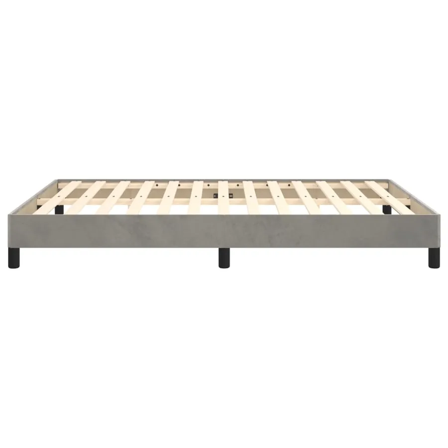 Cadre de lit sans matelas gris clair 140x190 cm velours - 6