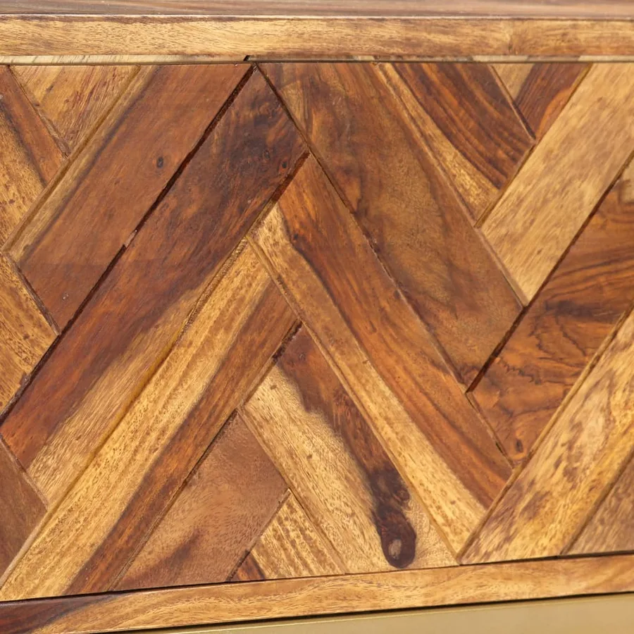 Meuble TV 140x30x45 cm Bois de Sesham massif - 7