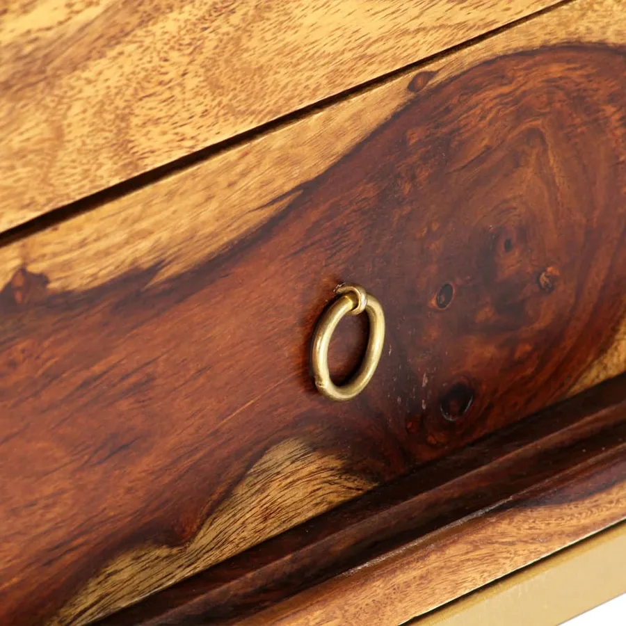 Meuble TV 140x30x45 cm Bois de Sesham massif - 9