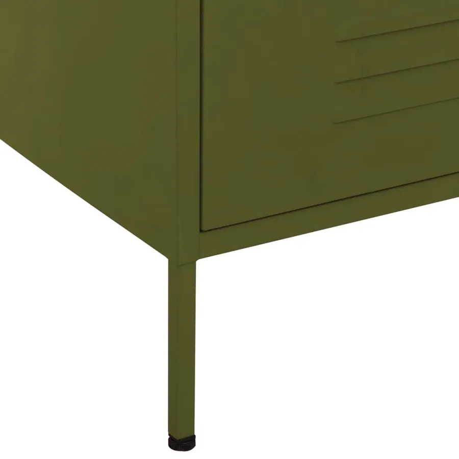 Commode Vert olive 80x35x101,5 cm Acier - 7