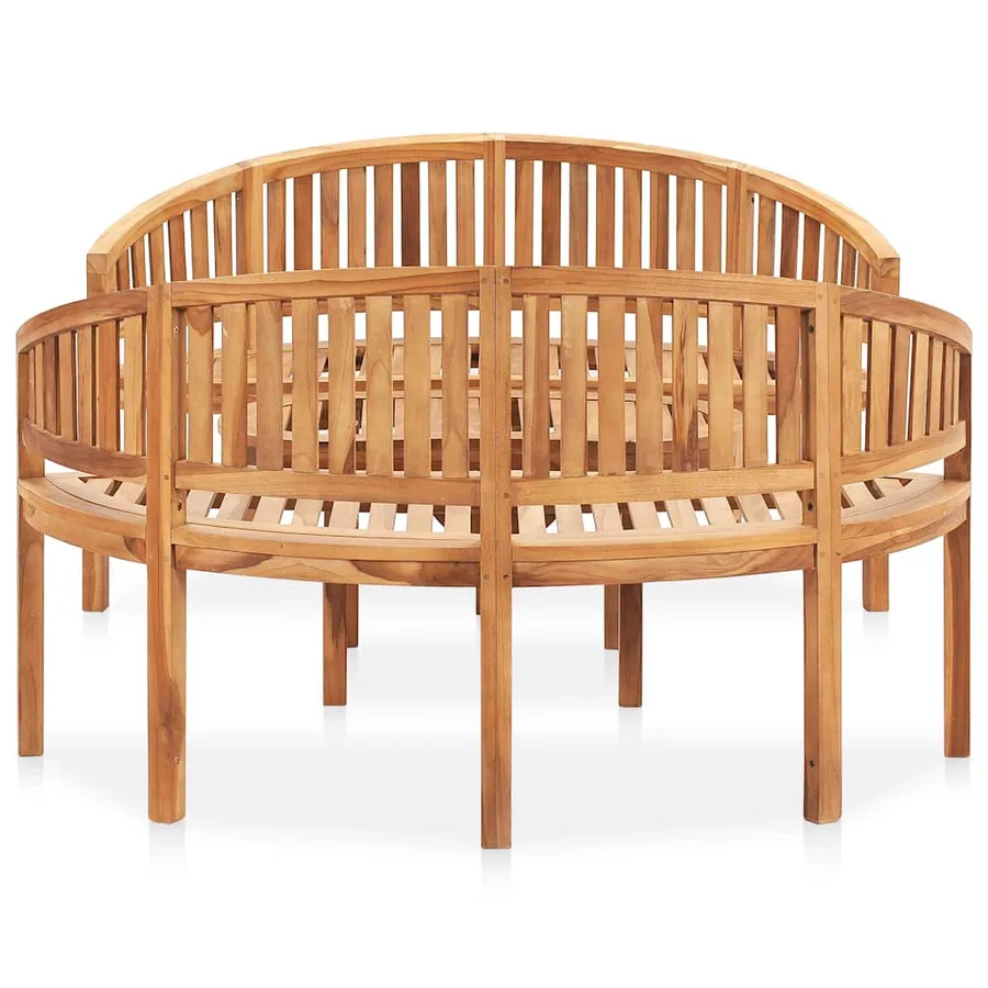 Salon de jardin 3 pcs en forme de banane Bois de teck solide - 3
