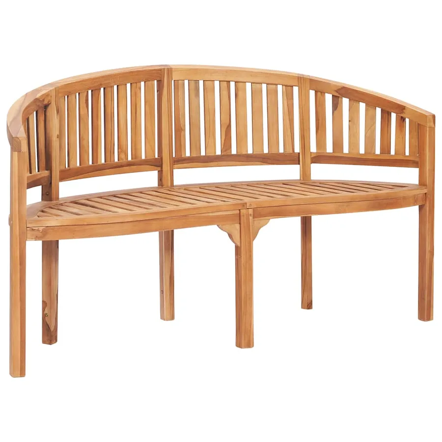 Salon de jardin 3 pcs en forme de banane Bois de teck solide - 4