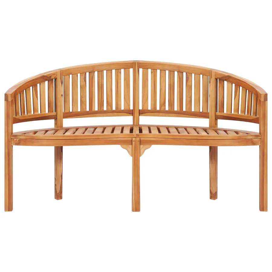Salon de jardin 3 pcs en forme de banane Bois de teck solide - 5