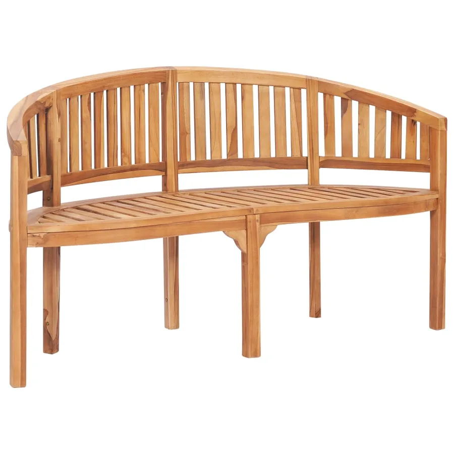 Salon de jardin 5 pcs en forme de banane Bois de teck solide - 6
