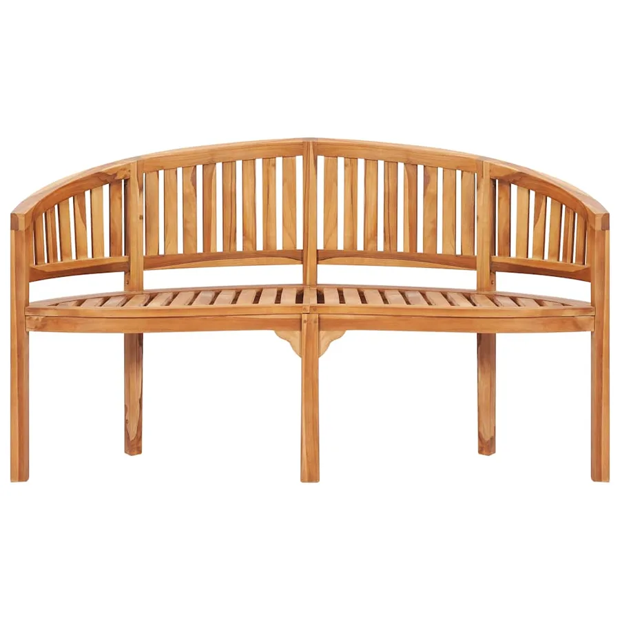 Salon de jardin 5 pcs en forme de banane Bois de teck solide - 7