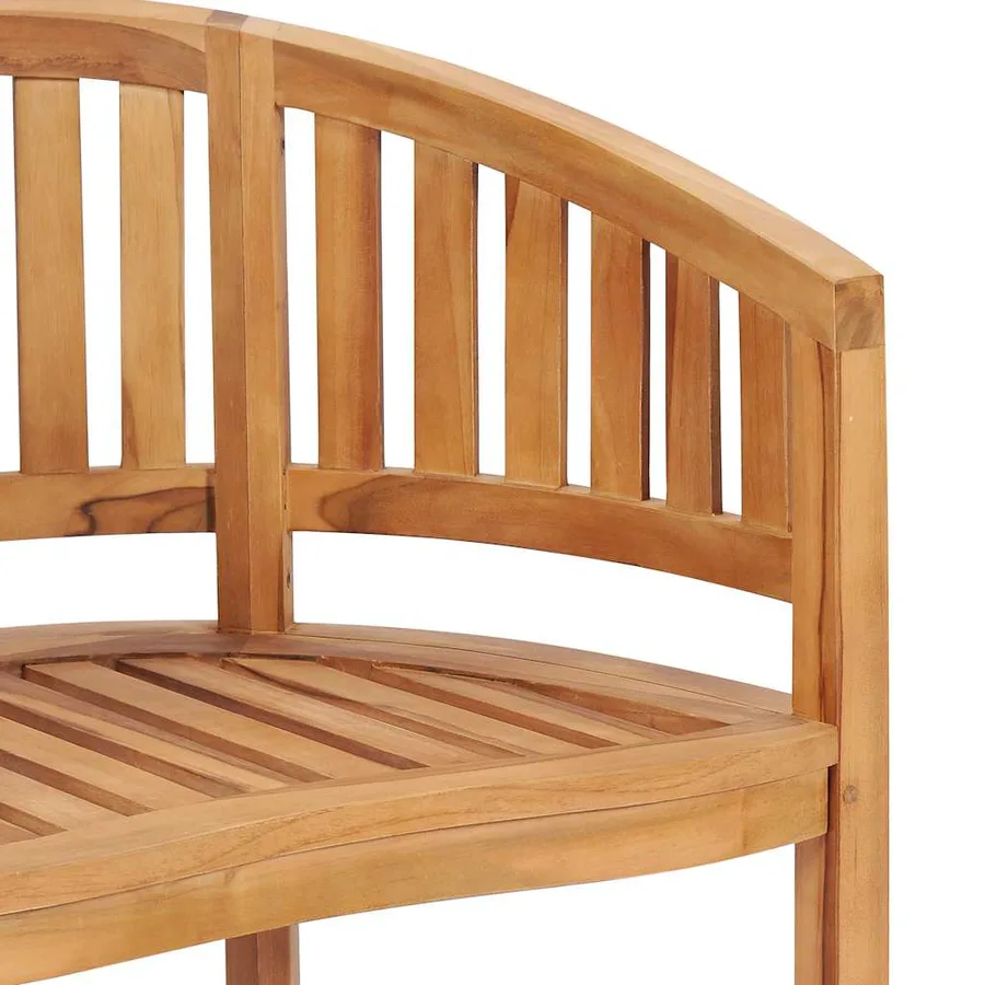 Salon de jardin 5 pcs en forme de banane Bois de teck solide - 8