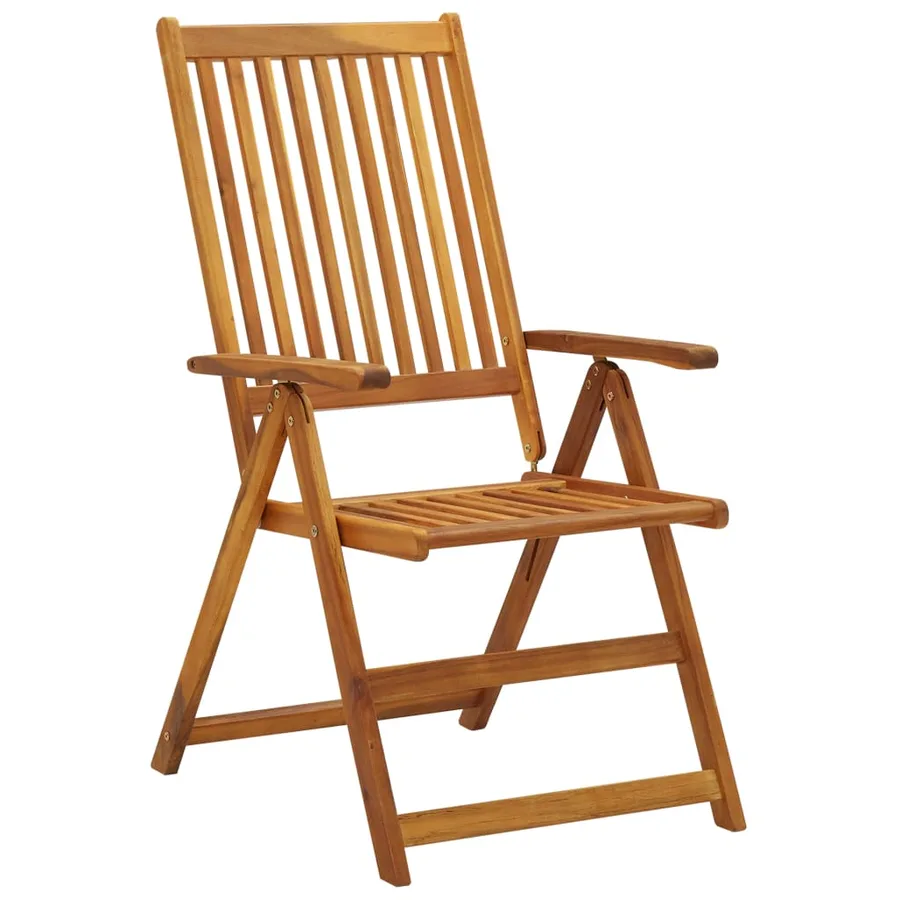 Chaises pliables de jardin lot de 6 avec coussins Bois d'acacia - 3