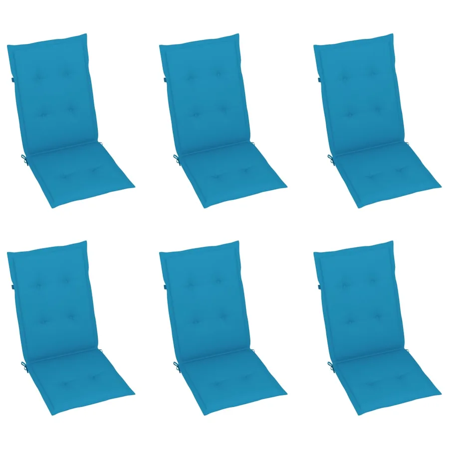 Chaises pliables de jardin lot de 6 avec coussins Bois d'acacia - 6