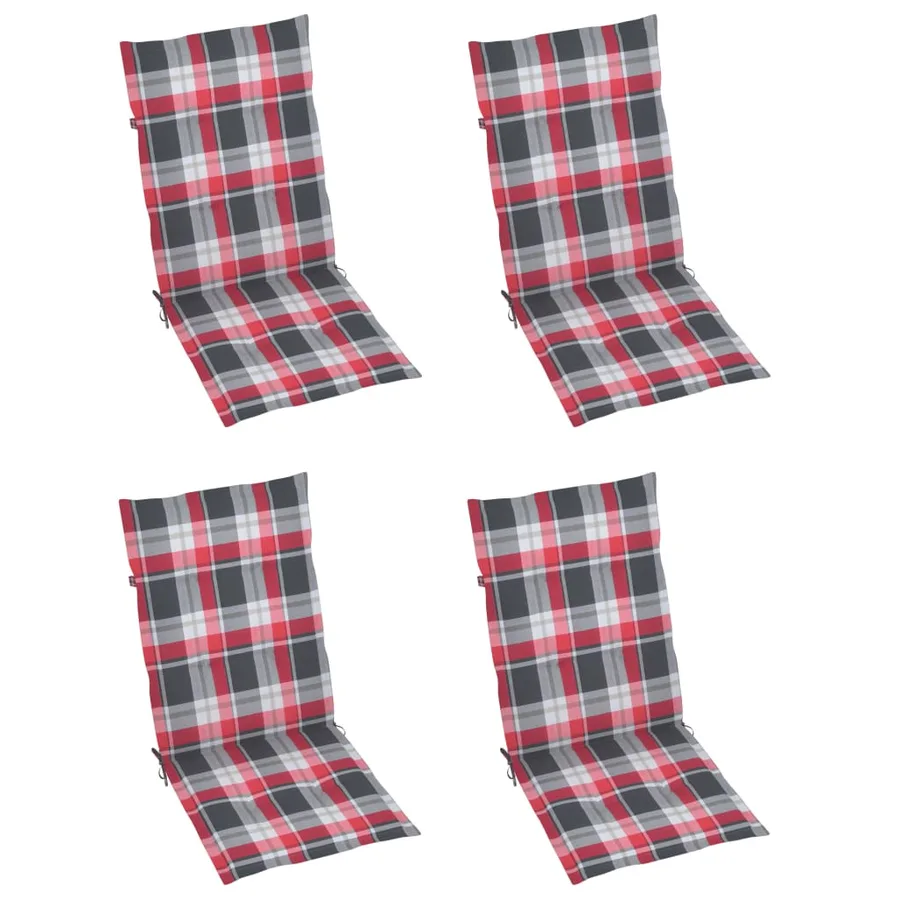 Chaises pliables de jardin lot de 3 avec coussins Bois d'acacia - 6
