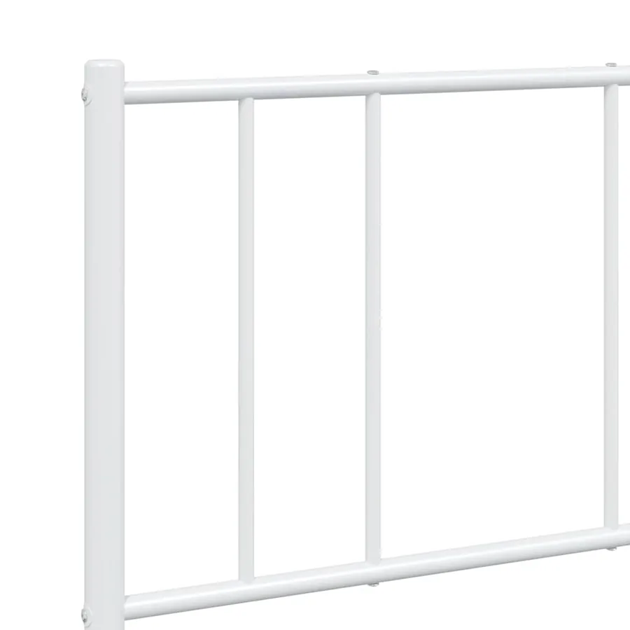 Cadre de lit métal sans matelas et pied de lit blanc 120x190 cm - 9