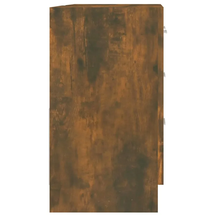 Armoire de lavabo Chêne fumé 63x30x54 cm Bois d'ingénierie - 5
