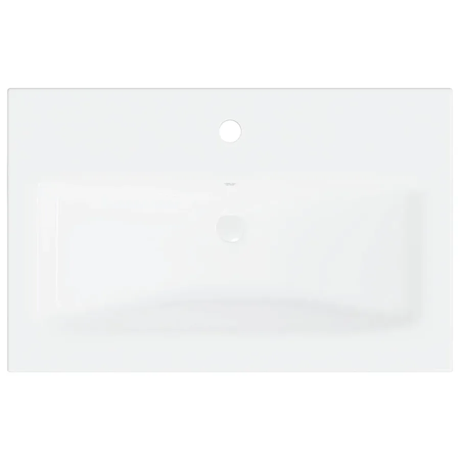 Armoire d'évier avec lavabo intégré blanc bois d'ingénierie - 12