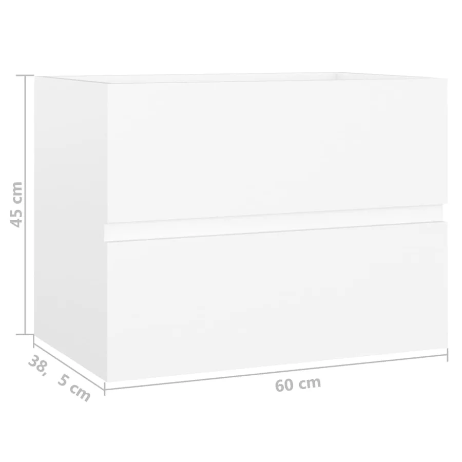 Armoire d'évier avec lavabo intégré blanc bois d'ingénierie - 15