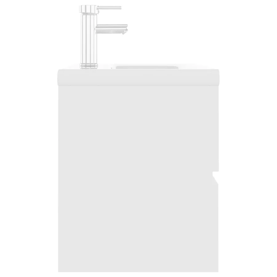Armoire d'évier avec lavabo intégré blanc bois d'ingénierie - 5