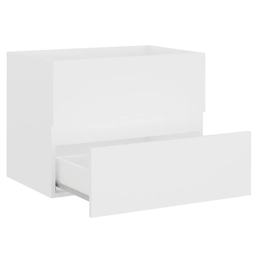 Armoire d'évier avec lavabo intégré blanc bois d'ingénierie - 7