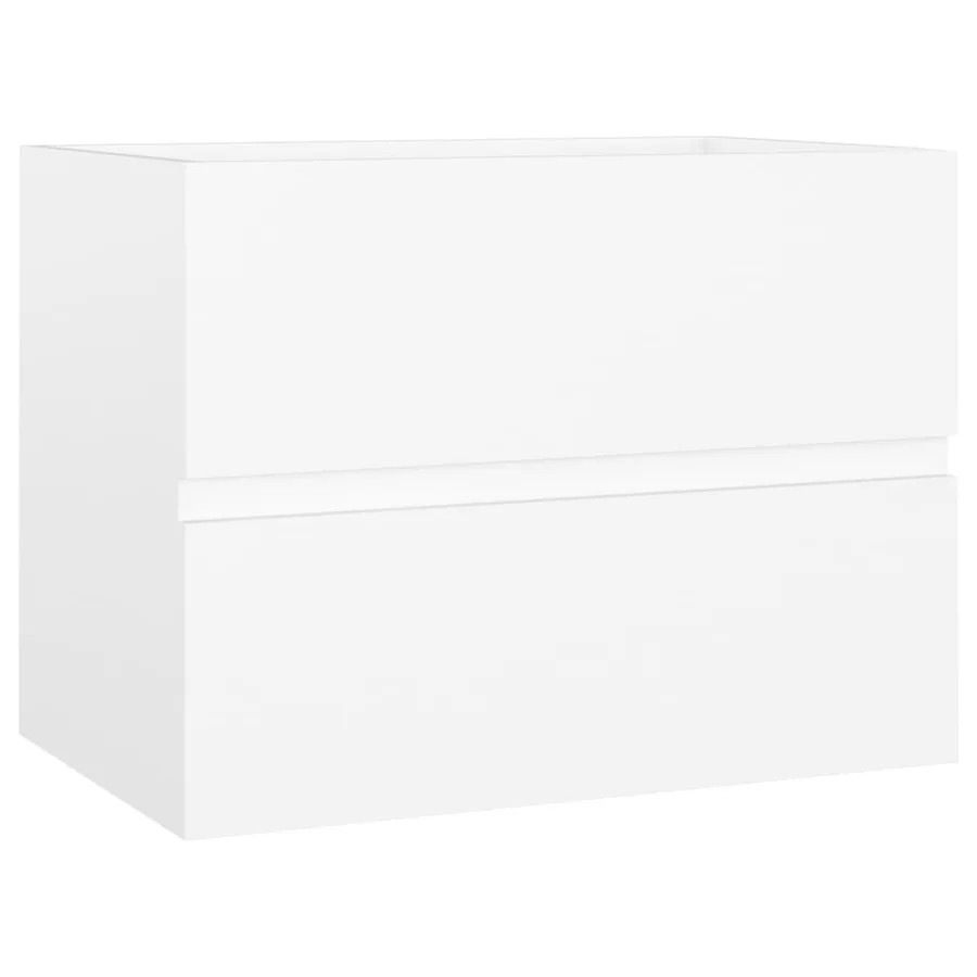 Armoire d'évier avec lavabo intégré blanc bois d'ingénierie - 8