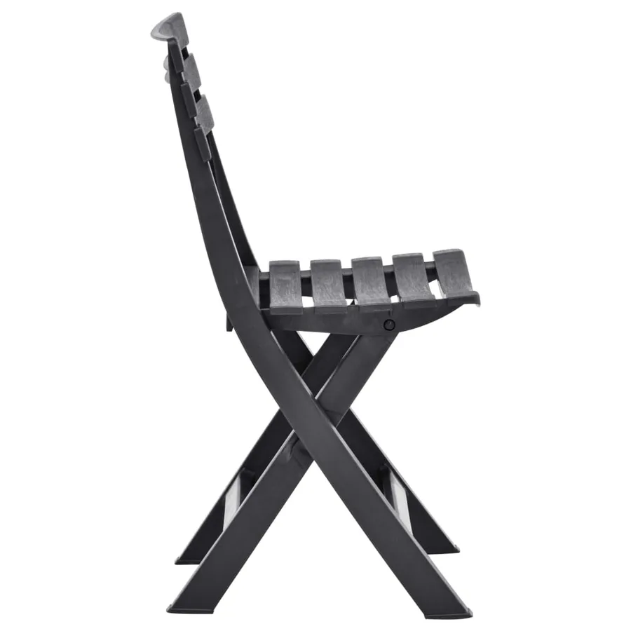 Chaises de jardin pliables lot de 2 Plastique Anthracite - 4