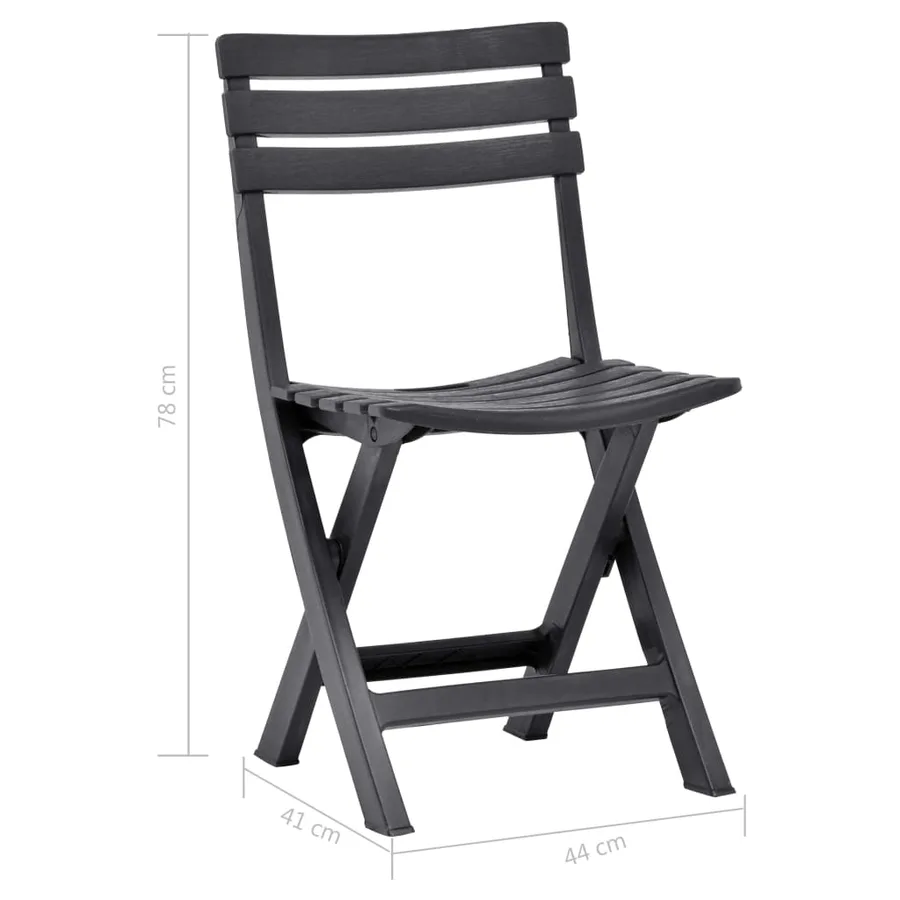 Chaises de jardin pliables lot de 2 Plastique Anthracite - 9
