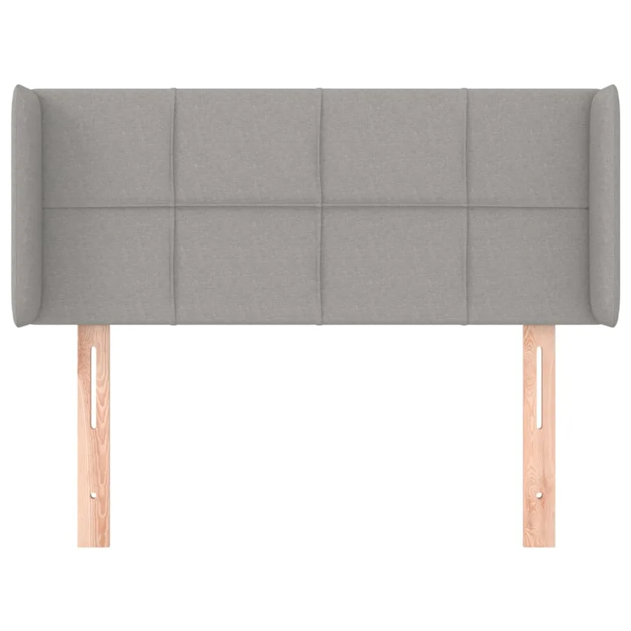 Tête de lit avec oreilles Gris clair 103x16x78/88 cm Tissu - 3