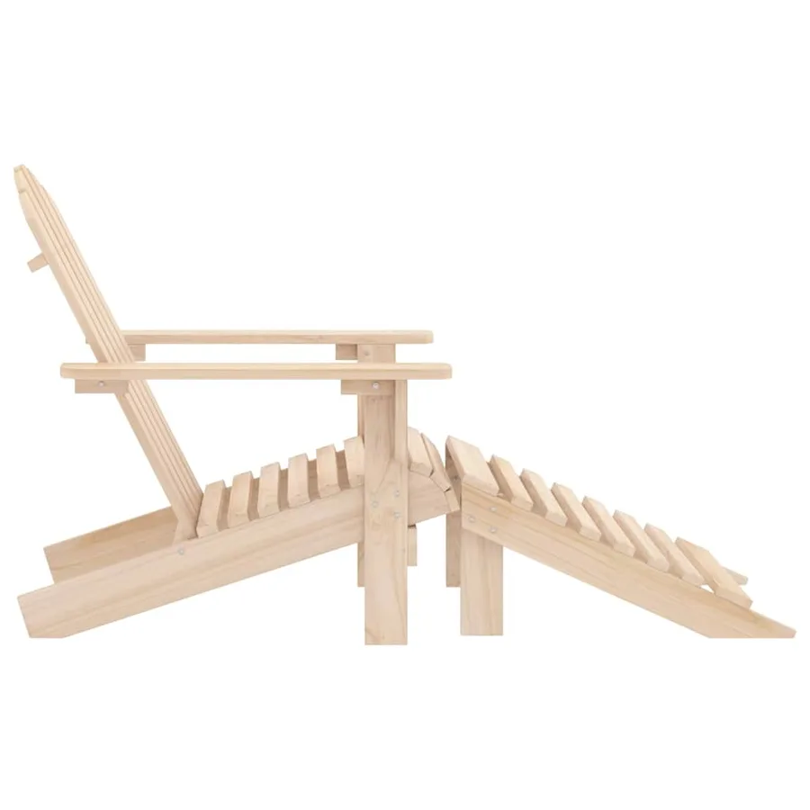 Chaise de jardin Adirondack avec pouf bois de sapin solide - 3