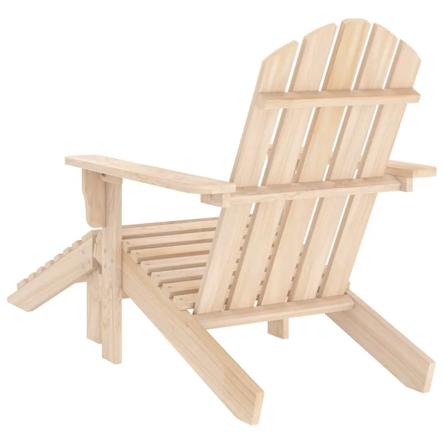 Chaise de jardin Adirondack avec pouf bois de sapin solide - 4