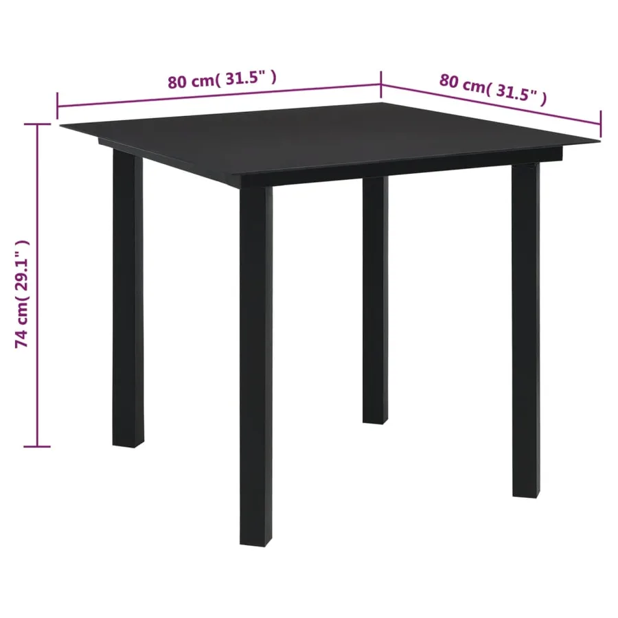 Ensemble à manger de jardin 5 pcs Noir Rotin PVC - 12