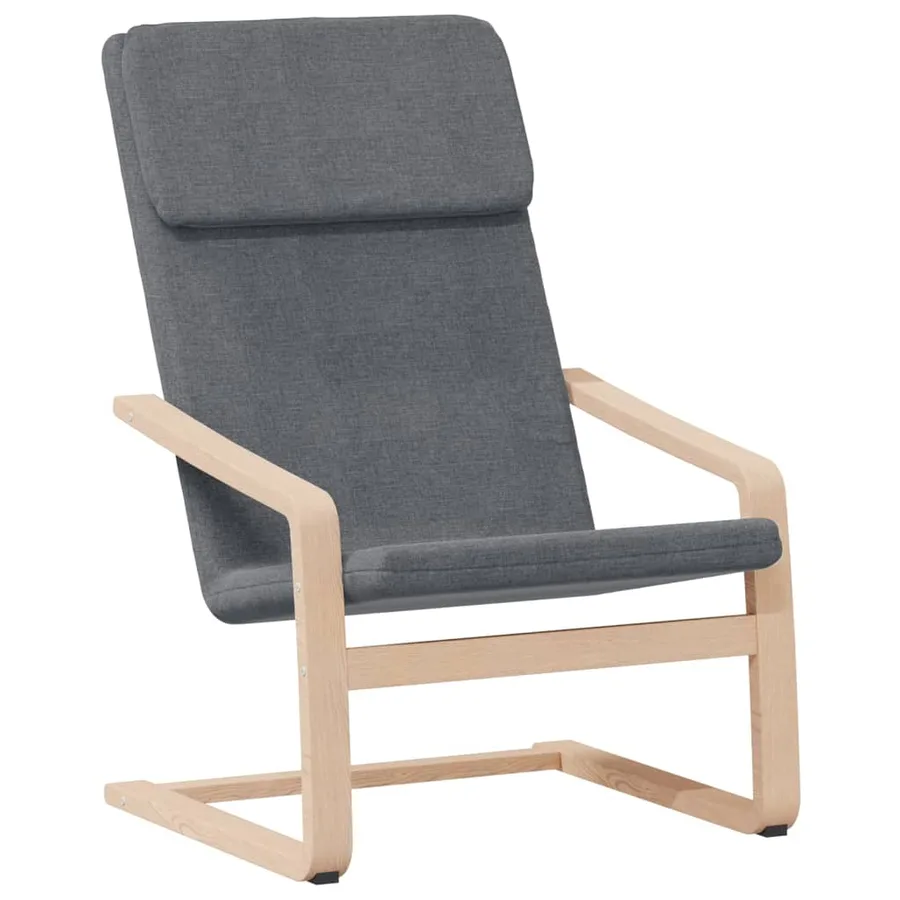 Chaise de relaxation avec repose-pied Gris foncé Tissu - 2