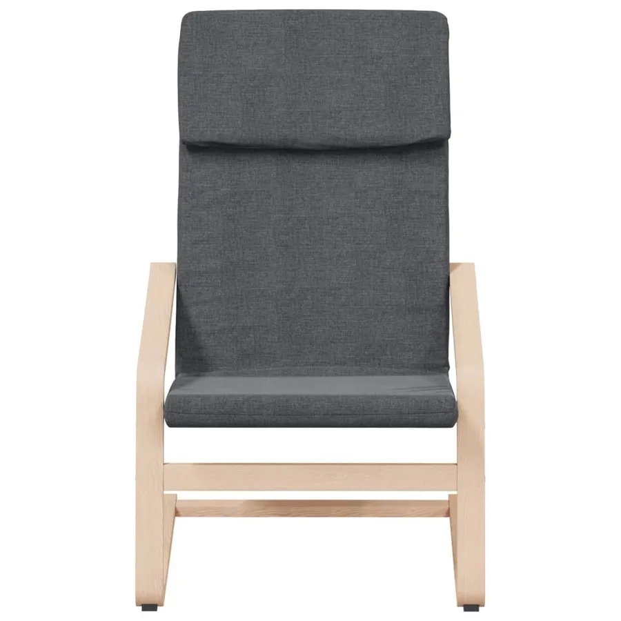 Chaise de relaxation avec repose-pied Gris foncé Tissu - 3