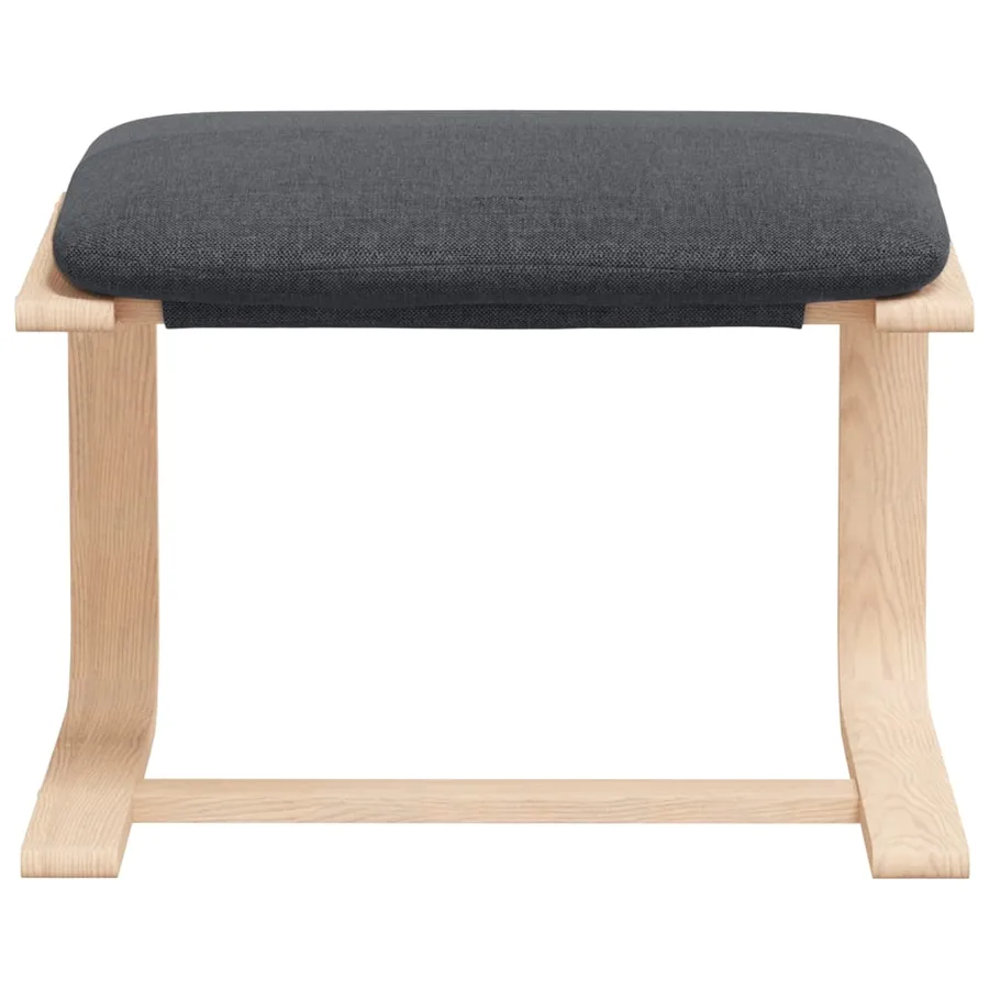 Chaise de relaxation avec repose-pied Gris foncé Tissu - 4