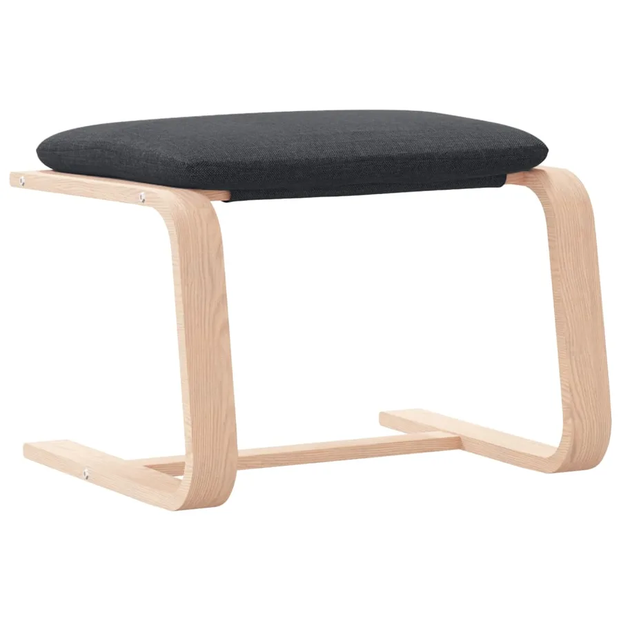 Chaise de relaxation avec repose-pied Gris foncé Tissu - 5