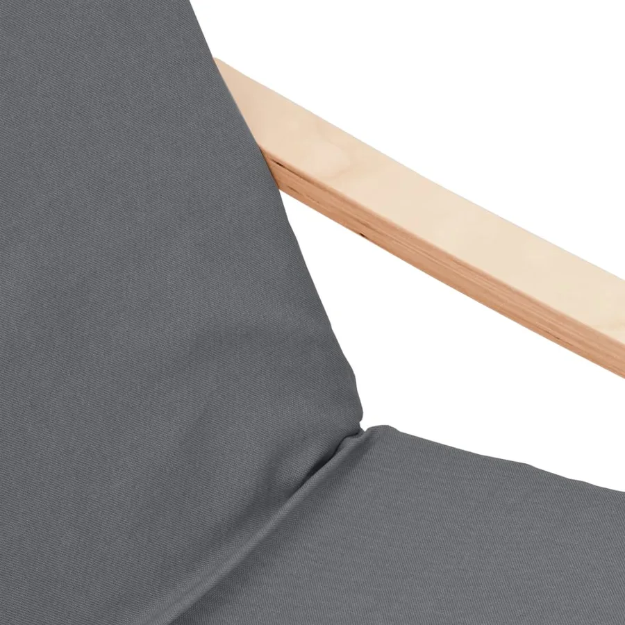 Chaise de relaxation avec repose-pied Gris foncé Tissu - 6