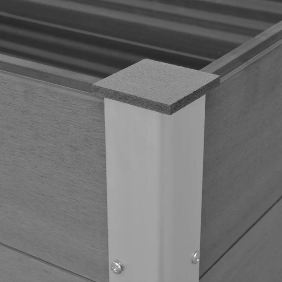 Lit surélevé de jardin WPC 100x50x91 cm Gris - 6