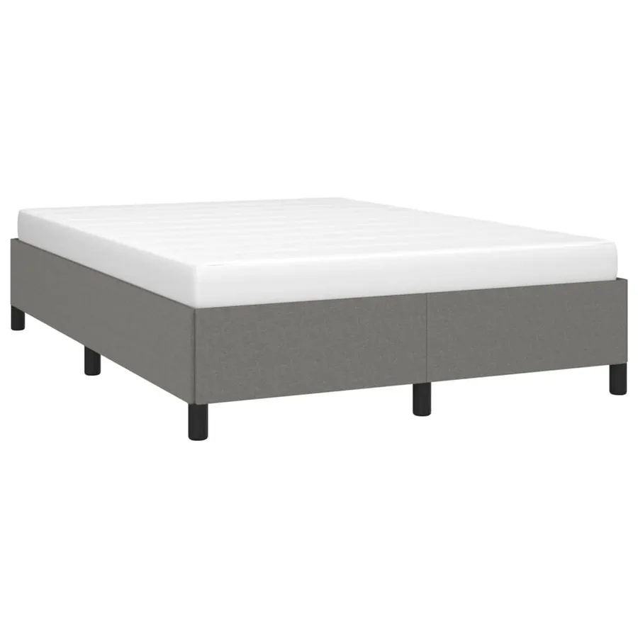 Cadre de lit sans matelas gris foncé 140x200 cm tissu - 4