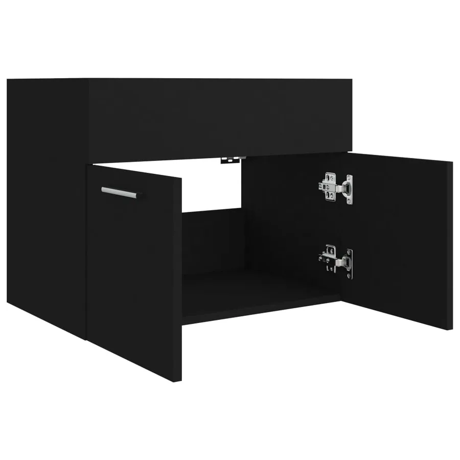 Armoire d'évier Noir 60x38,5x46 cm Bois d’ingénierie - 7