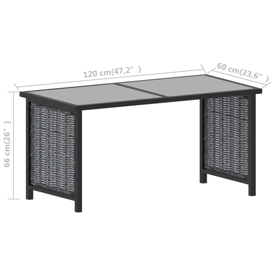 Salon de jardin 9 pcs avec coussins Résine tressée Anthracite - 13