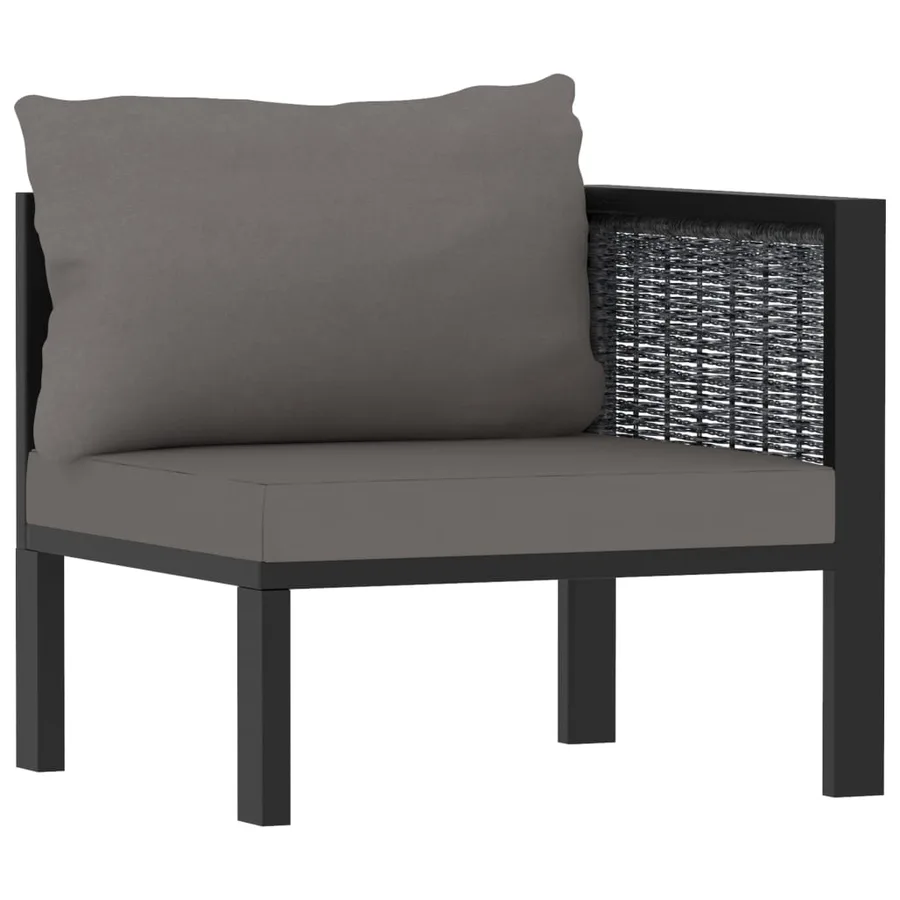 Salon de jardin 9 pcs avec coussins Résine tressée Anthracite - 8