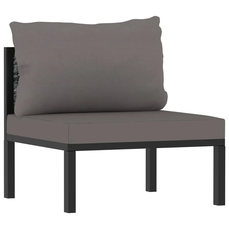 Salon de jardin 9 pcs avec coussins Résine tressée Anthracite - 9
