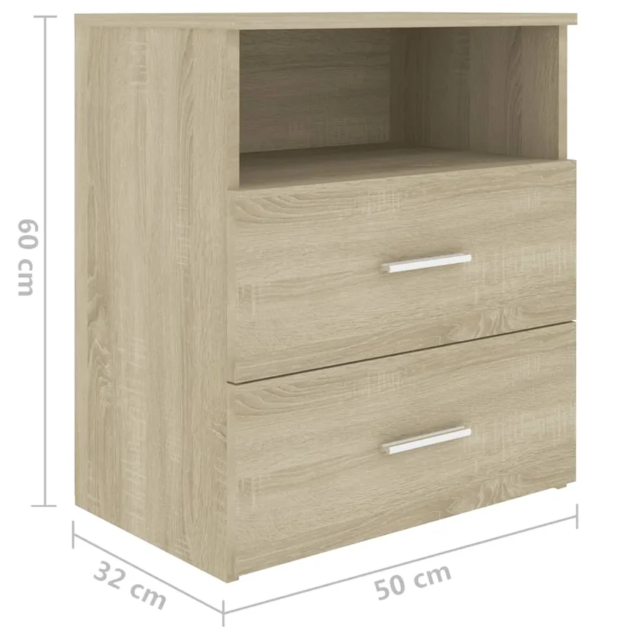 Tables de chevet 2 pcs Chêne sonoma 50x32x60 cm - 9