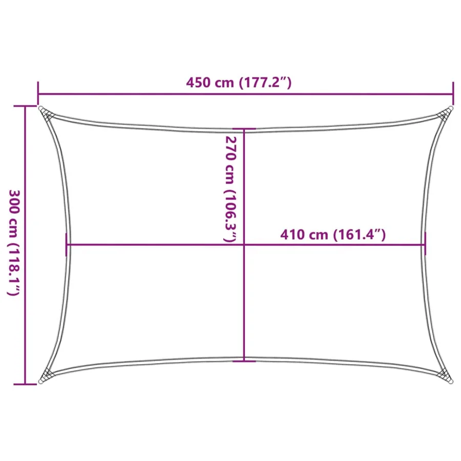 Voile d'ombrage 160 g/m² Anthracite 3x4,5 m PEHD - 10