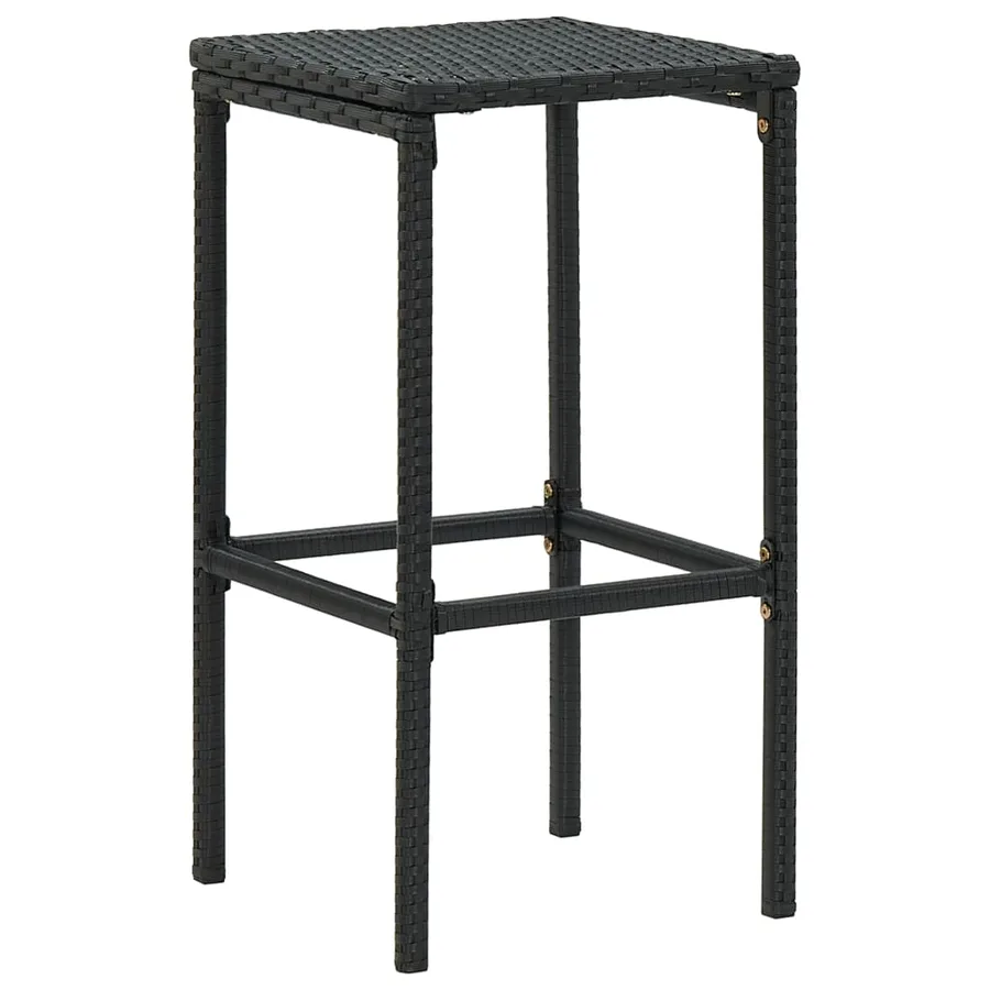 Ensemble de bar de jardin 4 pcs et coussins Résine tressée Noir - 10