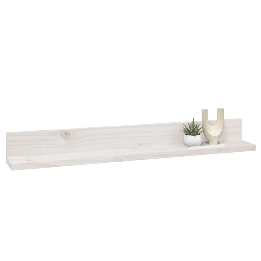 Étagères murales 2 pcs Blanc 80x11x9 cm Bois de pin massif - 6
