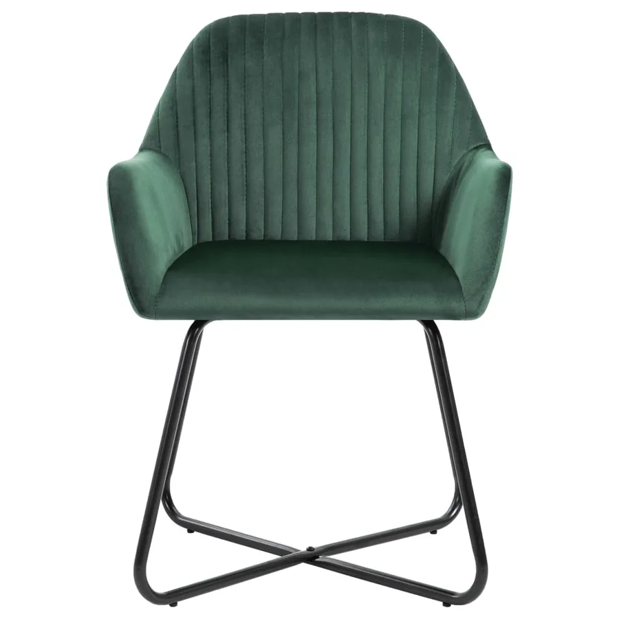 Chaises à manger lot de 2 vert velours - 3