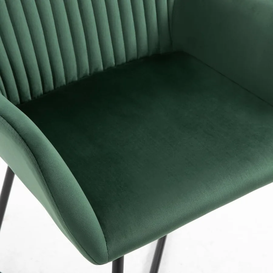 Chaises à manger lot de 2 vert velours - 6