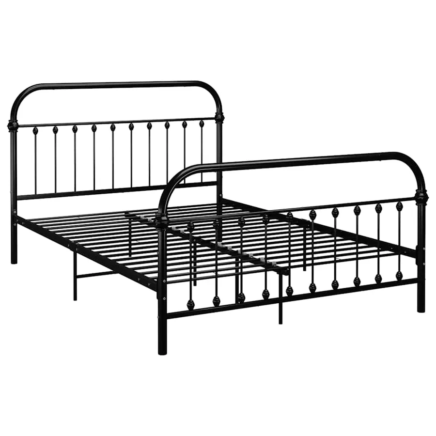 Cadre de lit sans matelas noir métal 120x200 cm - 2
