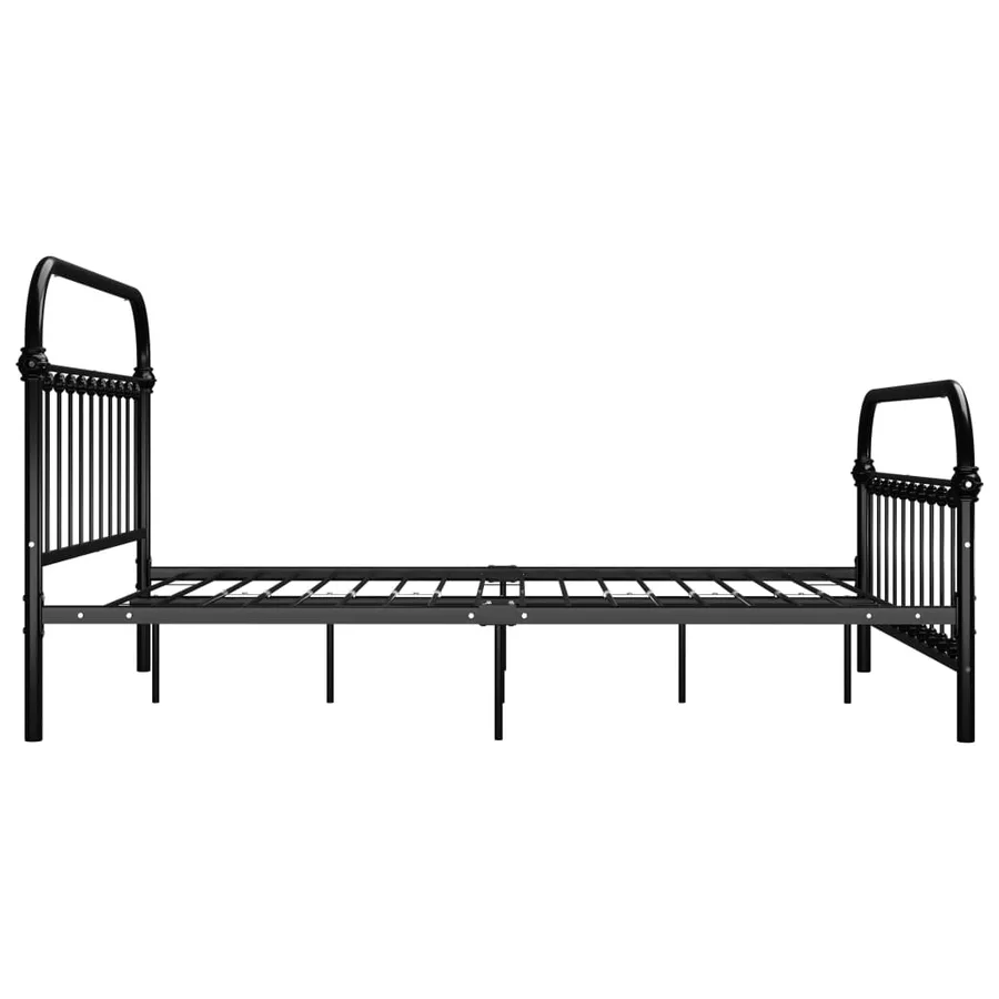 Cadre de lit sans matelas noir métal 120x200 cm - 4